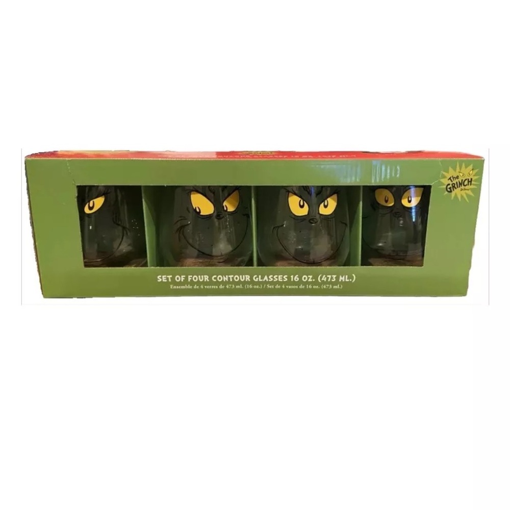 Grinch Contour Glasses Set of 4